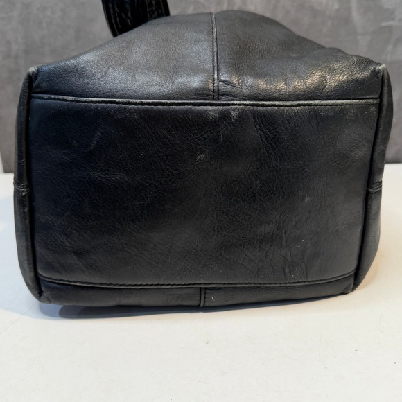 VTG Coach Black Leather Bucket Bag Legacy Sling Drawstring Shoulder Bag 9166 Y2K - Picture 5 of 10